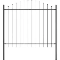 vidaXL , clôture de jardin WOERDEN, 170 x 190 cm, acier gris avec revêtement en poudre