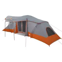 vidaXL Tente familiale avec toit, gris et orange, 721 x 335 x 212 cm