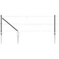 vidaXL Poteau de clôture. Autre 52 pcs Argent 3.2 x 3.2 x 60 cm Acier