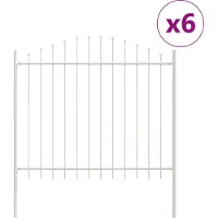 vidaXL Clôture de jardin 6 pièces Blanc 170 x 165 cm Acier thermolaqué