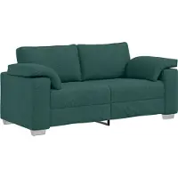vidaXL Canapé Loveseat vert foncé 140 cm en tissu