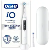 Oral-B Brosse à dents électrique iO Series 5, blanche, avec intelligence artificielle, Bluetooth, 5 modes