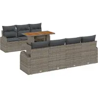 vidaXL Ensemble de salon de jardin , 8 pièces, gris