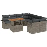 vidaXL Ensemble de canapé de jardin avec coussins Gris
