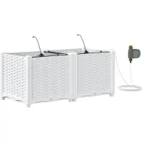 vidaXL Pots de jardin Blanc 80 x 40 x 37.5 cm Acier
