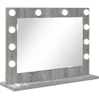 vidaXL Miroir de lavabo à angle droit gris Sonoma 60 x 45 x 18 cm