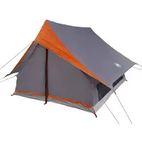 vidaXL Tente familiale avec toit, gris et orange, 256 x 256 x 185 cm