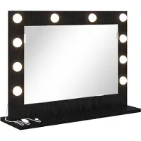 vidaXL Miroir de lavabo noir imitation chêne 60 x 45 x 18 cm