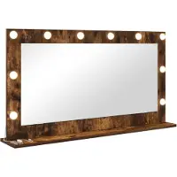 vidaXL Miroir de salle de bain , finition chêne fumé, 100 x 55 x 18 cm, forme rectangulaire