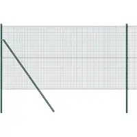 vidaXL Clôture extérieure en fil soudé, fixation au sol, 100 x 1 m, vert, treillis
