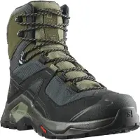 Salomon - Chaussures de trekking en GORE-TEX - Quest Element GTX Black/Deep Lichen pour Homme en Cuir - Taille 41 1/3 - Noir