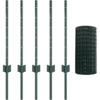 vidaXL Clôture européenne avec poteaux, 10 x 0,6 m, acier revêtu de PVC, couleur verte