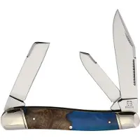 Rough Ryder Texas Stockman RR2653, Satin 440, Pandora Swirl Wood Resin, couteau de poche