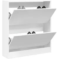 vidaXL Armoire à chaussures blanc 80x21x87,5 cm bois d'ingénierie