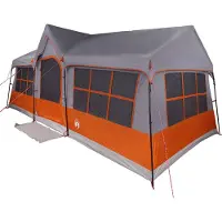vidaXL Tente familiale avec toit gris et orange 622 x 295 x 238 cm
