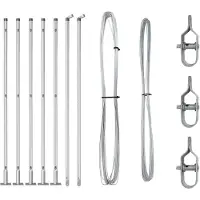 vidaXL Poteaux de clôture 7 pcs Argent Ø32mm 170 cm Acier galvanisé