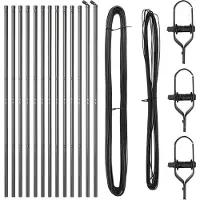 vidaXL Poteaux de clôture 13 pcs Gris Ø32mm 150 cm Acier galvanisé