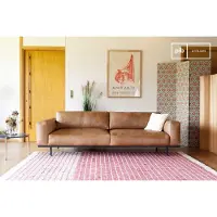 PIB Canapé cuir 3 places Almond marron