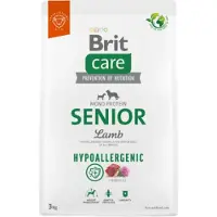 Brit CARE Hypoallergenic Senior Lamb - Formule hypoallergénique d'agneau et de riz pour chiens âgés - 3 kg