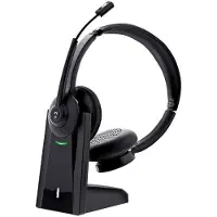 TNB ACTIV 1000X - Professionelles Bluetooth + 2,4 GHz Headset mit Ladestation de, Farbe schwarz