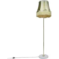 QAZQA Lampadaire rétro en laiton avec abat-jour Granny vert 45 cm - Kaso