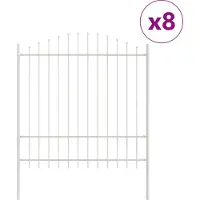 vidaXL Clôture de jardin 8 pièces Blanc 170 x 215 cm Acier thermolaqué