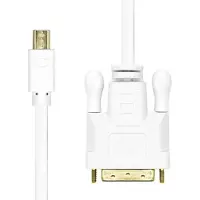 ProXtend - Câble adaptateur - Mini DisplayPort (M) pour DVI-D (M) - 1 m - support 1080 p 60 Hz - blanc