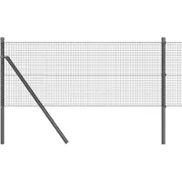 vidaXL Clôture extérieure en fil soudé à fixation au sol 50 x 0,6 m, gris, treillis