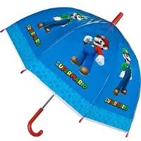 Super Mario Unisexe, Parapluie, Super Mario Paraplu 45cm, Multicolore, Bleu