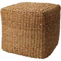 H&S Pouf carré naturel 40x40x38 cm herbe de mer