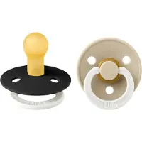 BIBS Pack De 2 Sucettes Physiologiques Latex Pacifier Taille 2 - Noir / Vanille