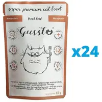 Gussto Cat Fresh Beef 24x85 g - nourriture humide pour chats au bœuf frais