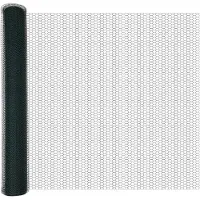 vidaXL Clôture hexagonale avec poteaux, 50 x 1 m, acier revêtu de PVC, couleur verte