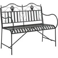 vidaXL Banc de jardin pour 2 personnes, 103,5 x 59 x 89 cm, acier, noir