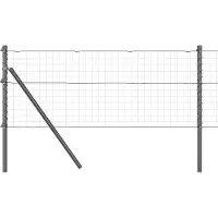 vidaXL Poteau de clôture. Autre 52 pcs Gris 3.2 x 3.2 x 80 cm Acier