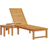 vidaXL Chaise longue en bois massif d'acacia brun