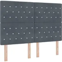 vidaXL Tête de lit gris foncé 160 cm velours