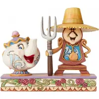 Disney Traditions Figurine Disney - Collection Traditions - Au travail - Mme Potts et Cogsworth - Belle et la Bête