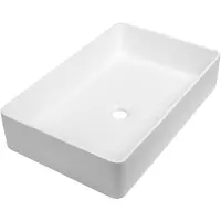 Brauer Vortex vasque à poser - 58 rectangulaire arrondi fine stone blanc mat WK-VX58RAMW