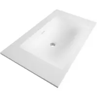 Brauer Glacier Lavabo - 80x46x2cm - 1 vasque - 0 trous de robinet - fine stone - blanc mat WT-GL800MW