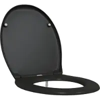 vidaXL Siège de toilettes noir 47 x 37 x 4 cm en résine thermodurcissable