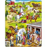 Larsen Puzzle Animaux - École d'équitation, 50pcs.