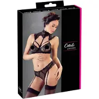 Cottelli collection - ensemble soutien-gorge dentelle col (noir)