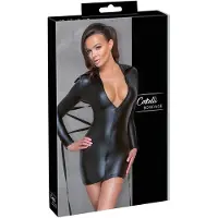 Cottelli Bondage - Robe effet brillant avec liens - noir