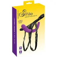 Sweet Smile SMILE - harnais ceinture avec double gode - silicone violet et noir