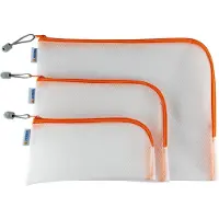 Herma 20018 Pochette à fermeture éclair "Mesh Bags", DIN A4, orange