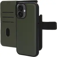 Mobiparts Leather 2 in 1 Wallet Case Apple iPhone 16 Green (Apple iPhone 16), Coque pour téléphone portable, Vert