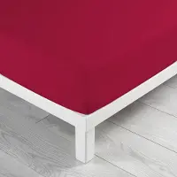 Douceur d'intérieur Drap Housse 180x200 Cm - Coton Bio - Bordeaux Bordeaux
