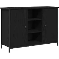 vidaXL Buffet noir aspect chêne 100 x 35 x 70 cm