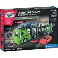 Clementoni Kit de construction mécanique transporteur de voitures STEM jouet vert
